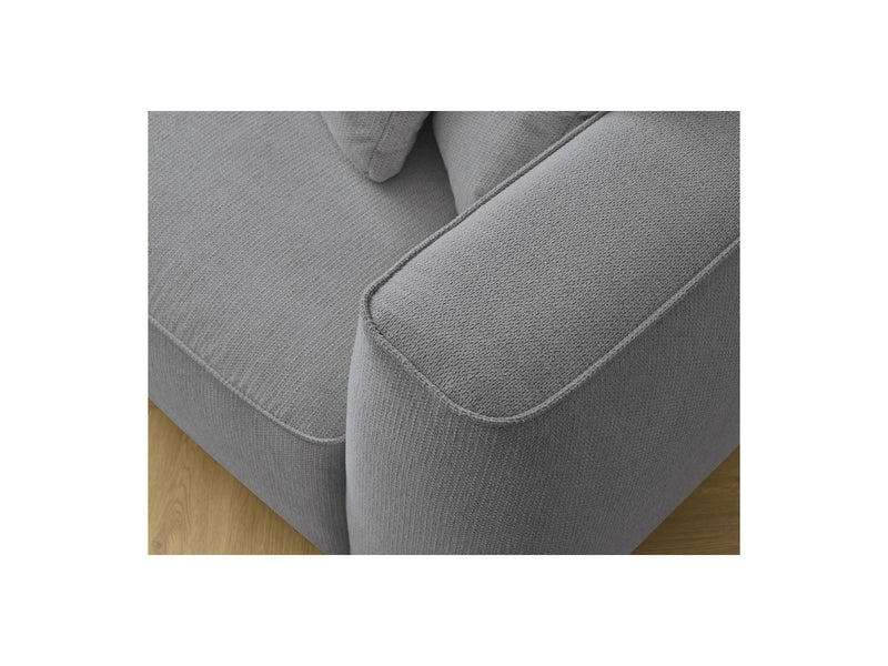 Canapé Droit Fixe 3 Places - Leopold - Avec Pouf - Tissu Chiné - Angle Gauche