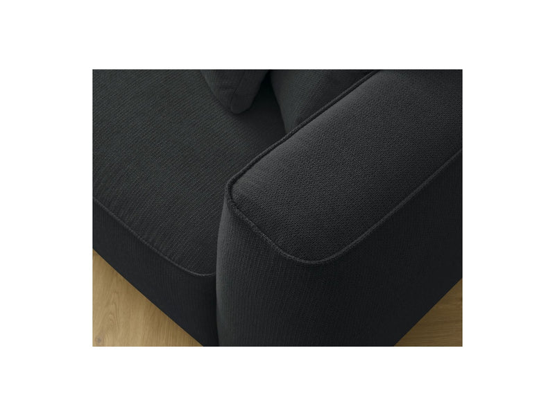 Canapé Droit Fixe 3 Places - Leopold - Avec Pouf - Tissu Chiné - Angle Gauche