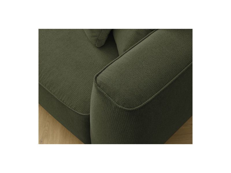 Canapé Droit Fixe 3 Places - Leopold - Avec Pouf - Tissu Chiné - Angle Gauche