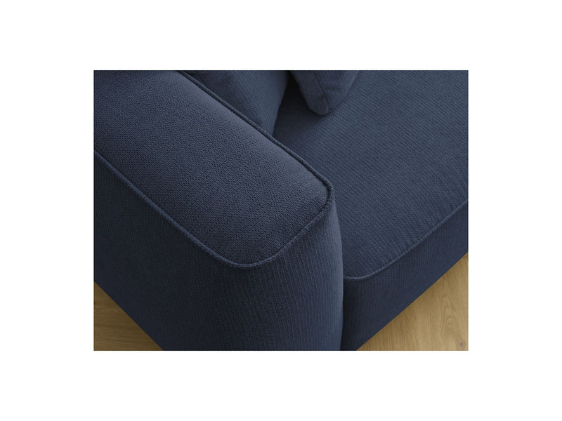 Canapé Droit Fixe 3 Places - Leopold - Avec Pouf - Tissu Chiné - Angle Droit