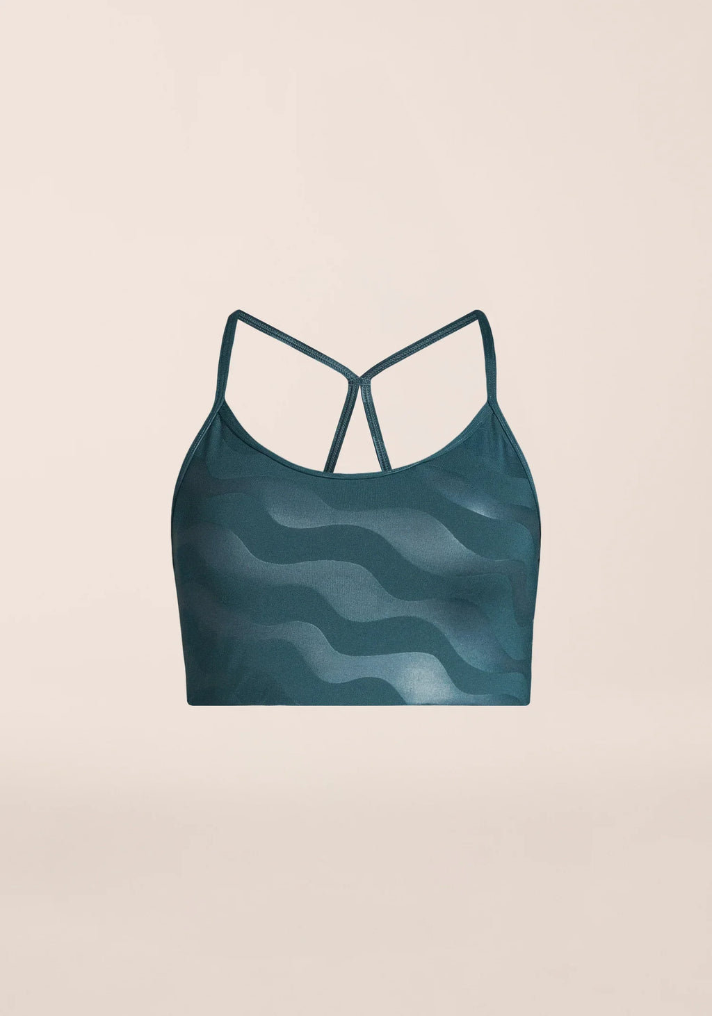 Sleek Strappy Sports Bra Printed - Ocean Geo