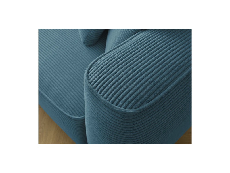 Canapé Droit Fixe 3 Places - Leopold - Velours Côtelé - Avec Pouf - Angle Gauche