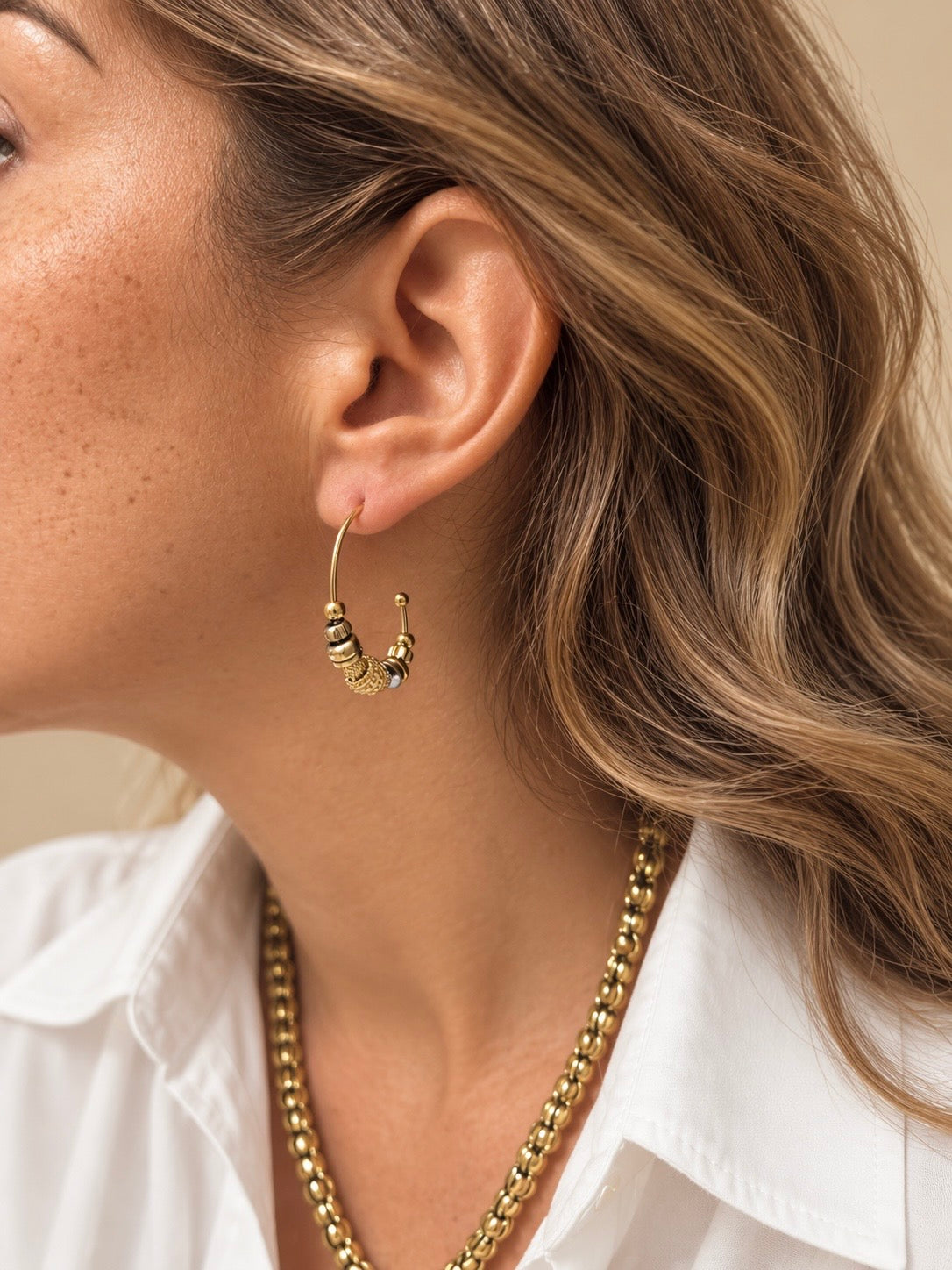 Boucles D'Oreilles Bally - Doré Ou Bicolore
