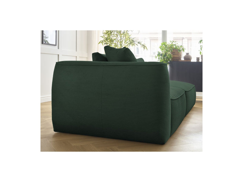 Canapé Droit Fixe 3 Places - Leopold - Velours Côtelé - Avec Pouf - Angle Gauche