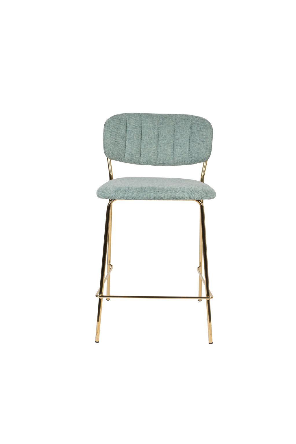 Jolien - Bar & Counter Stool - Fabric - Gold/Light Green