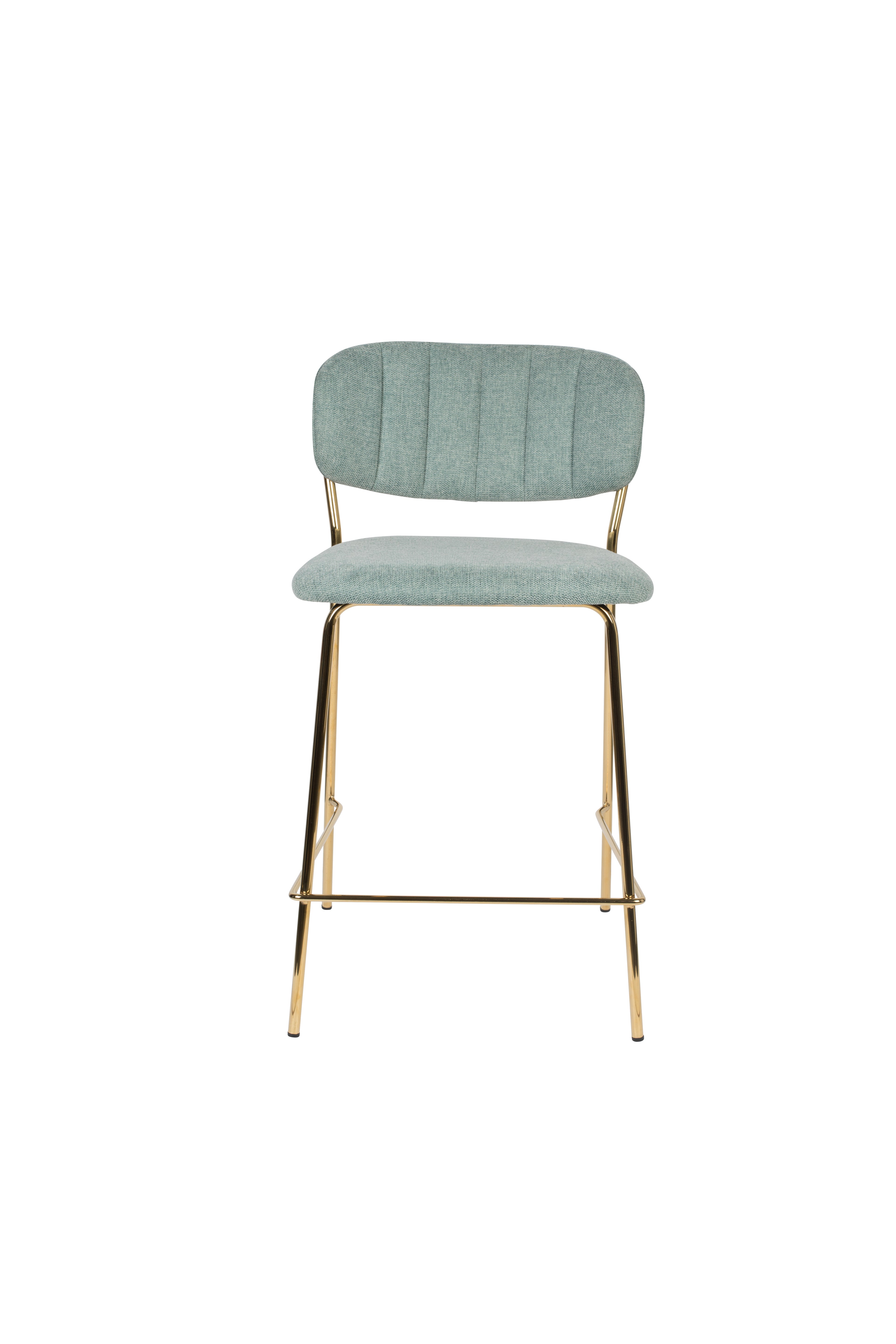 Jolien - Bar & Counter Stool - Fabric - Gold/Light Green