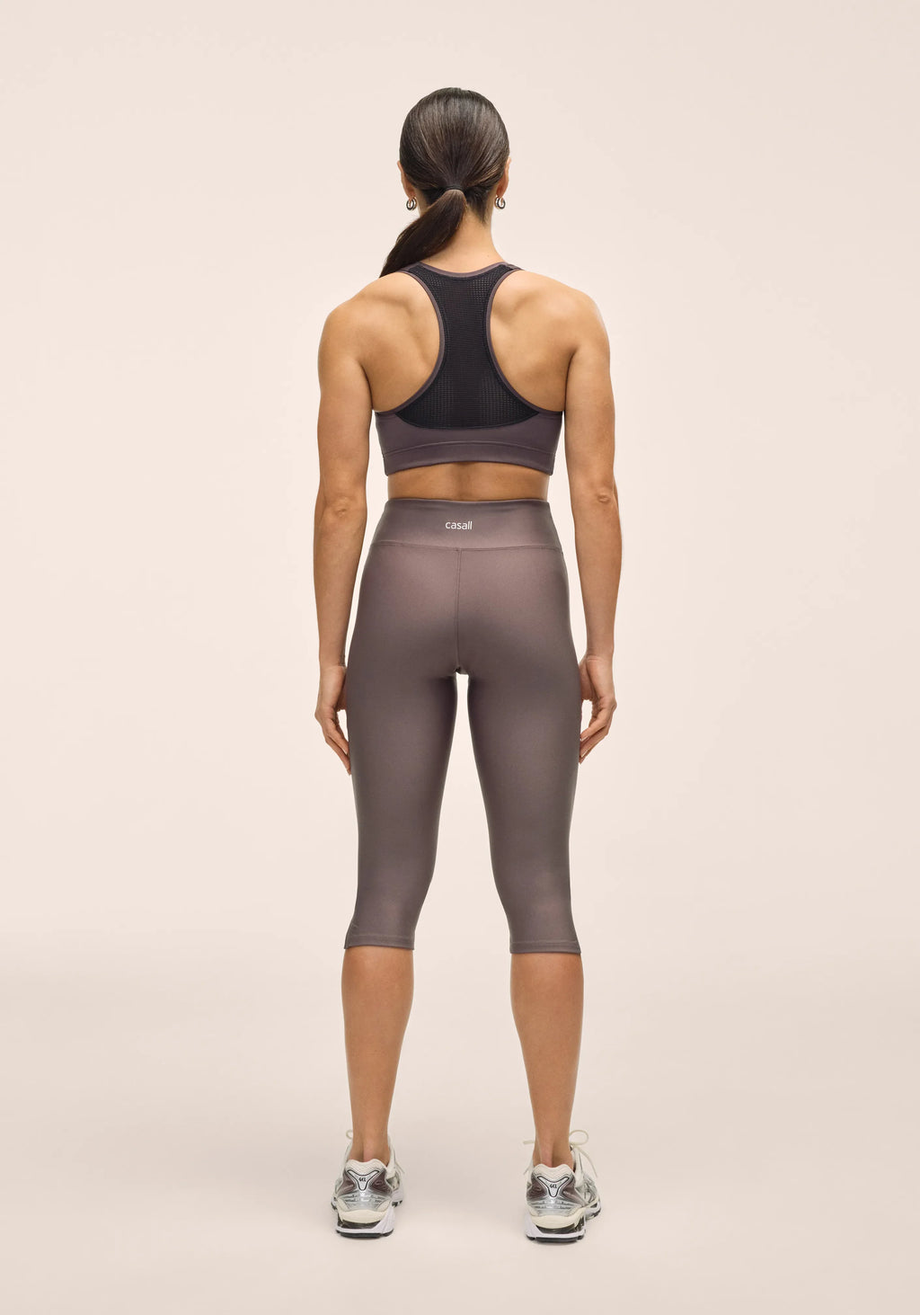 Capri Slit Regular Waist Tights - Dk Grey
