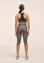Capri Slit Regular Waist Tights - Dk Grey