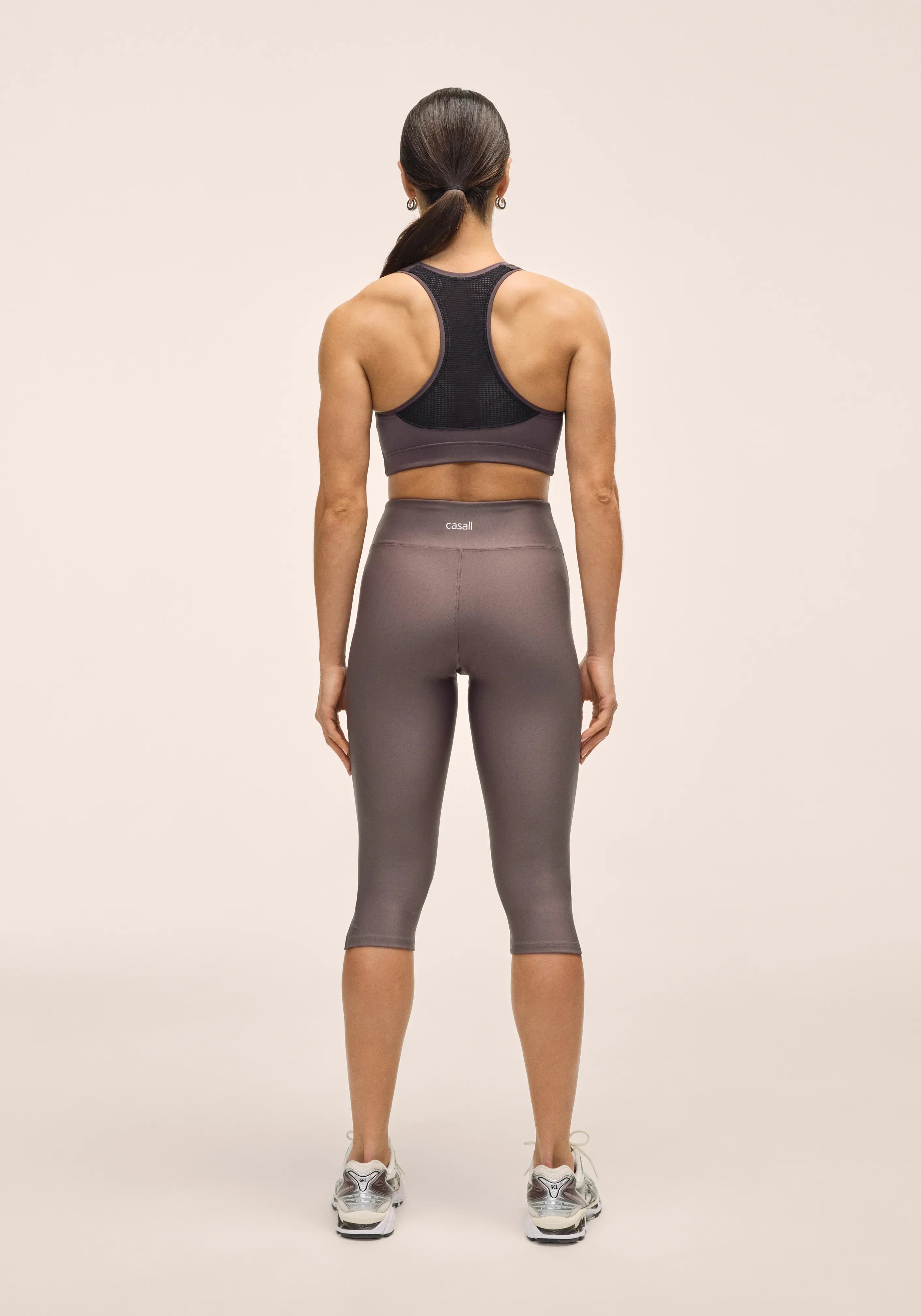 Capri Slit Regular Waist Tights - Dk Grey