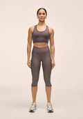Capri Slit Regular Waist Tights - Dk Grey
