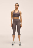 Capri Slit Regular Waist Tights - Dk Grey