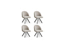 Lot De 4 Chaises Lalie - Tissu Texturé Et Pieds Étoile - Beige