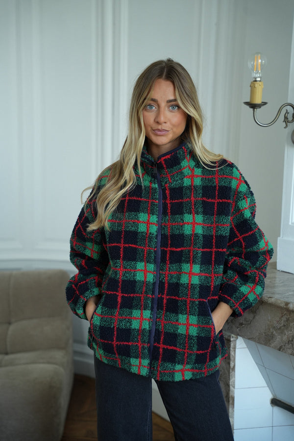 Checked Jacket - Leanne Navy