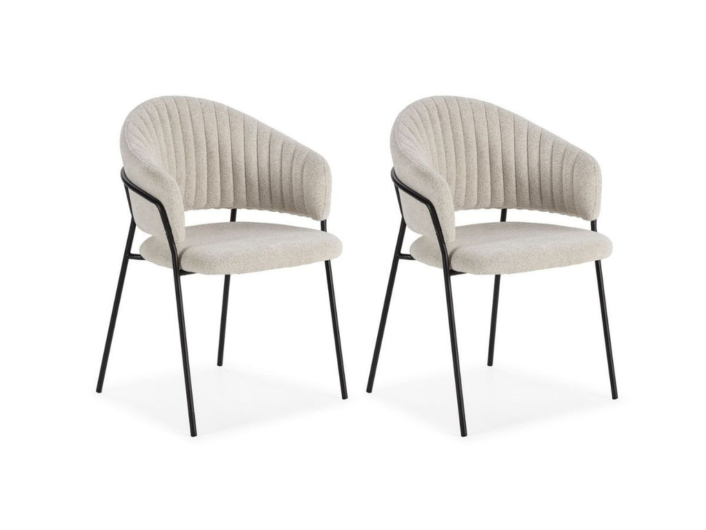 Lou - Lot De 2 Chaises - Tissu Texturé