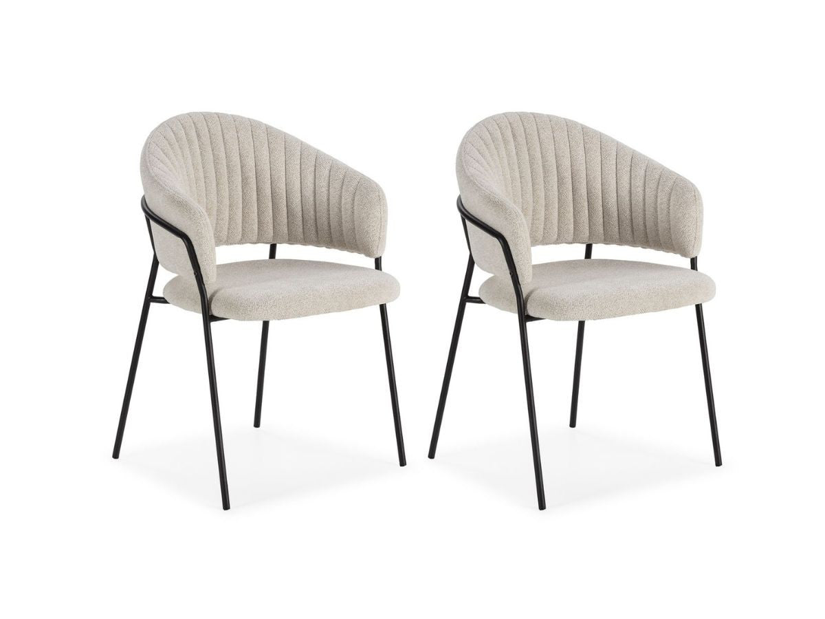 Lou - Lot De 2 Chaises - Tissu Texturé