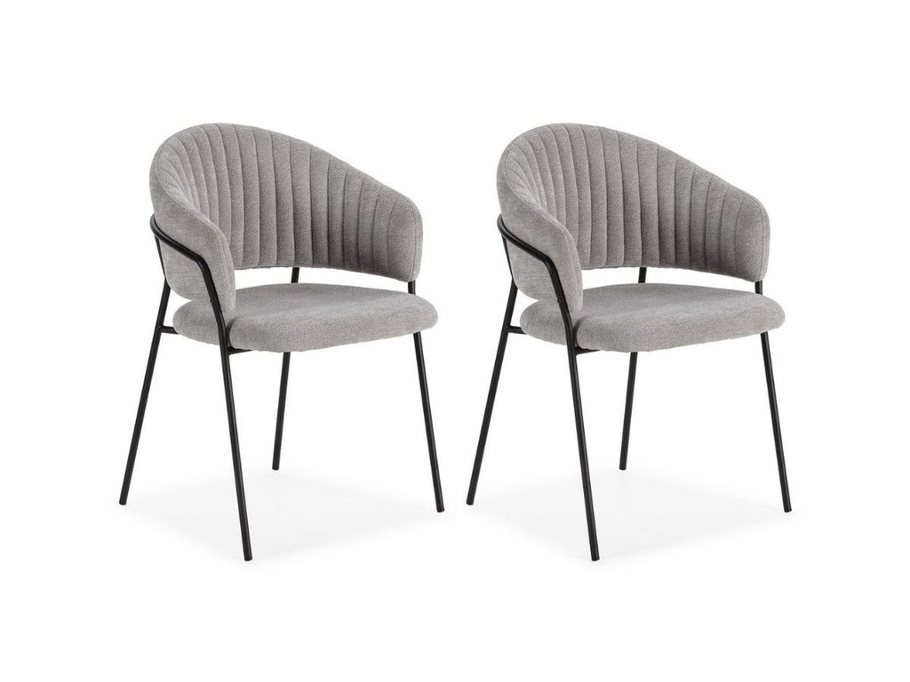 Lou - Lot De 2 Chaises - Tissu Texturé