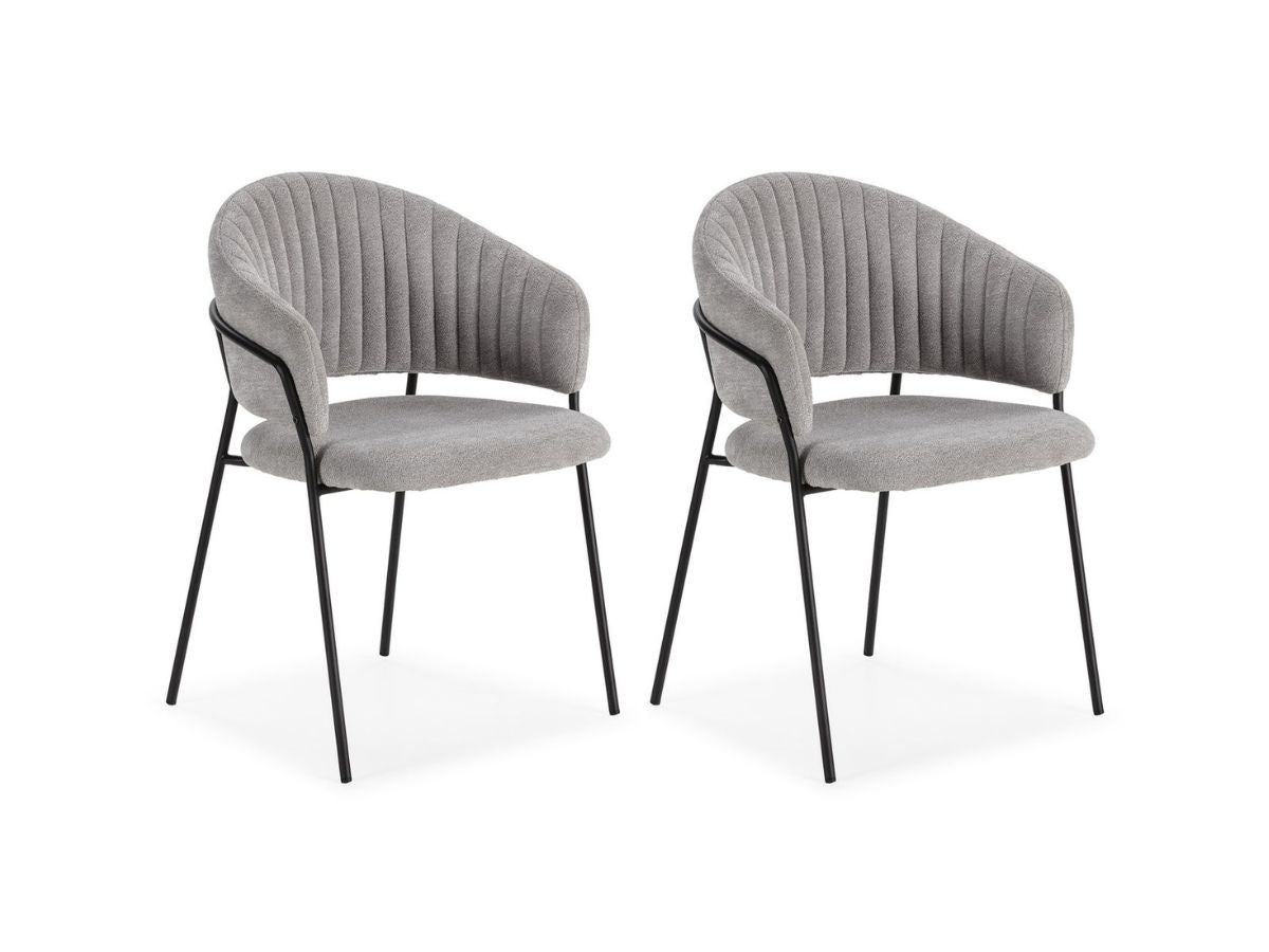 Lou - Lot De 2 Chaises - Tissu Texturé