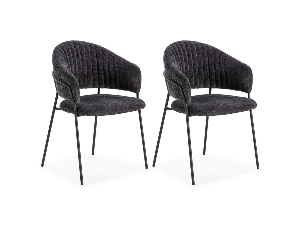 Lou - Lot De 2 Chaises - Tissu Texturé
