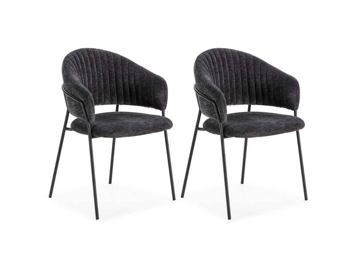 Lou - Lot De 2 Chaises - Tissu Texturé