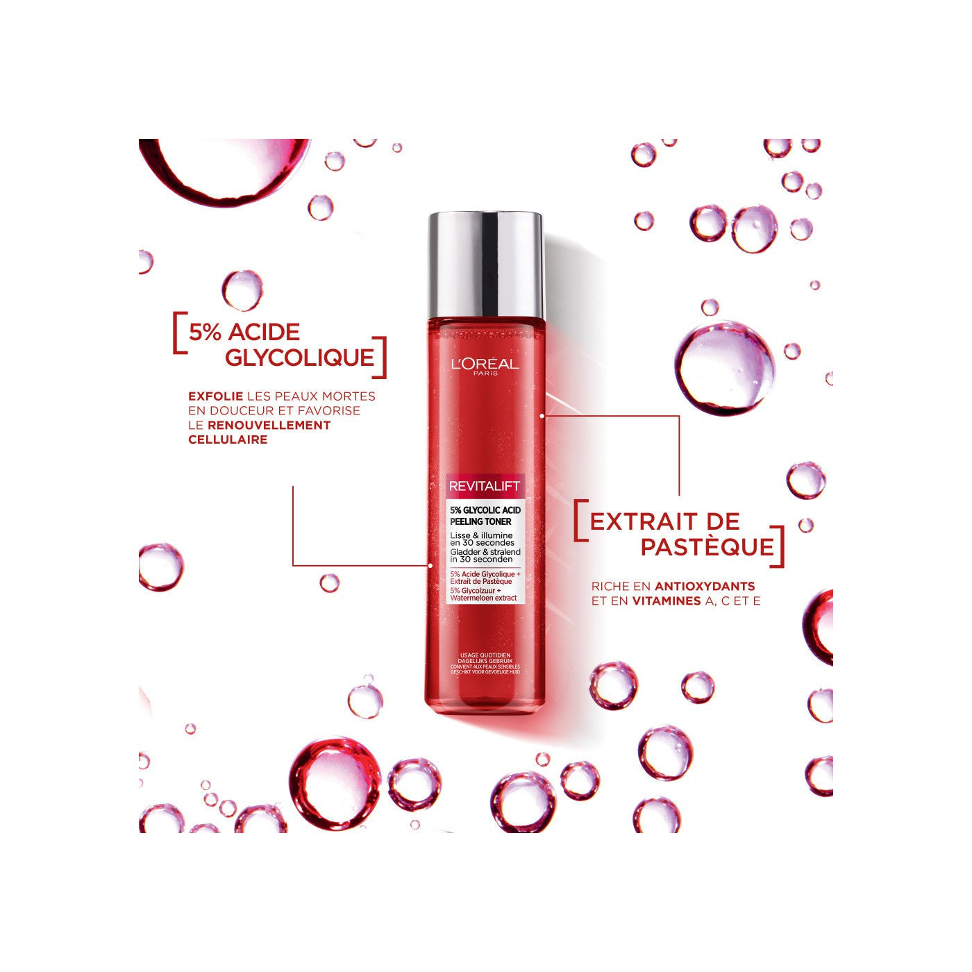 Revitalift Loción Efecto Peeling Alisadora y Exfoliante con Ácido Glicólico al 5%