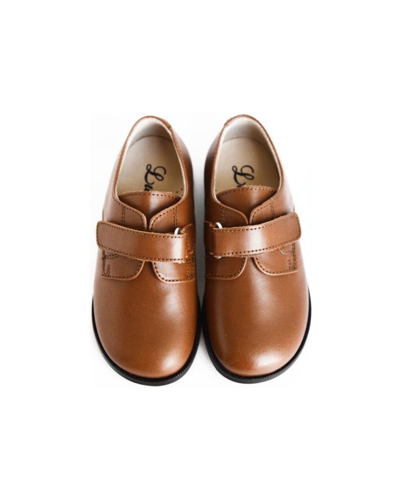 Chaussures Enfant Resistantes Scratch Gaël - Cuir Camel - Mixte