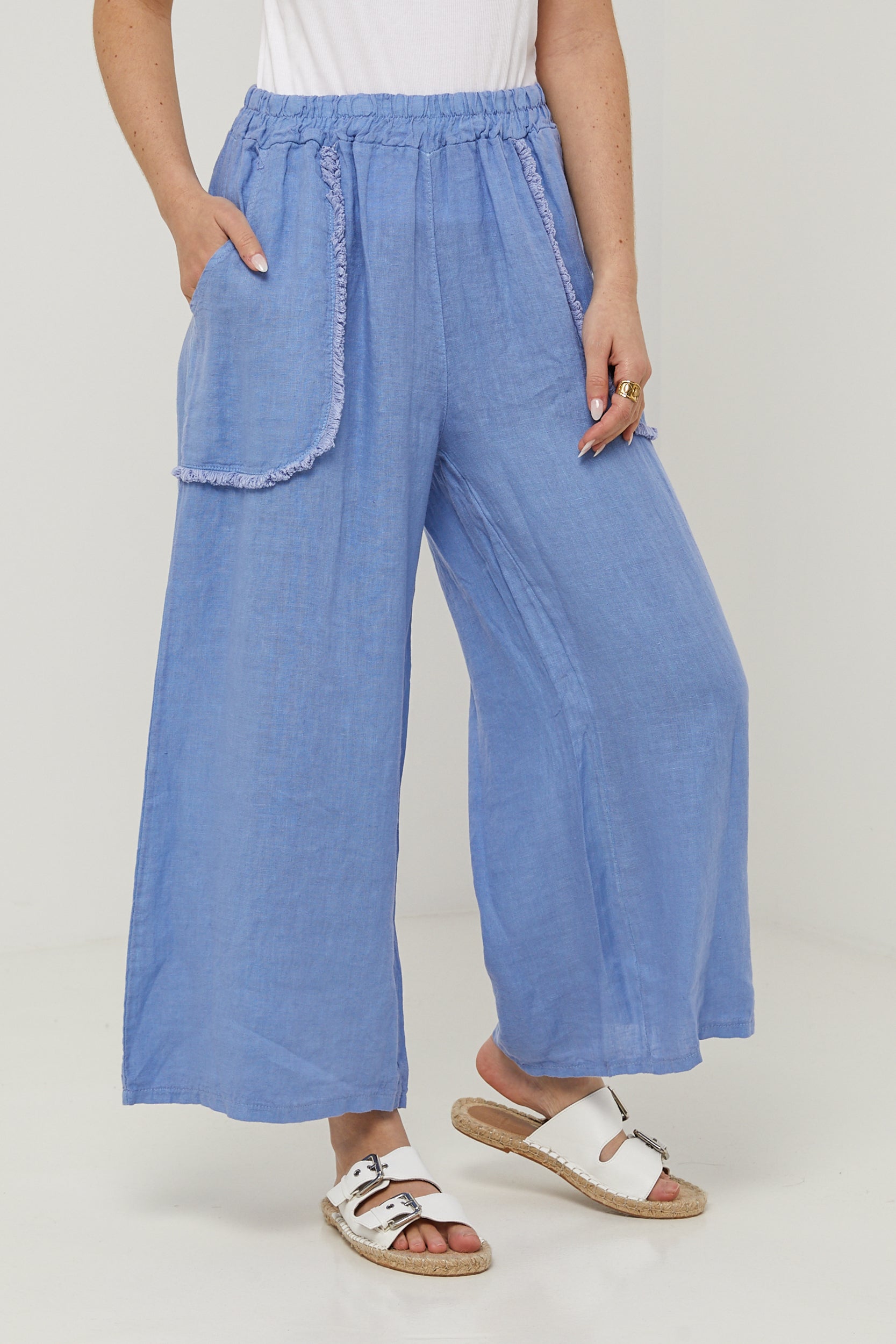 Pantalon - Azur - Femme