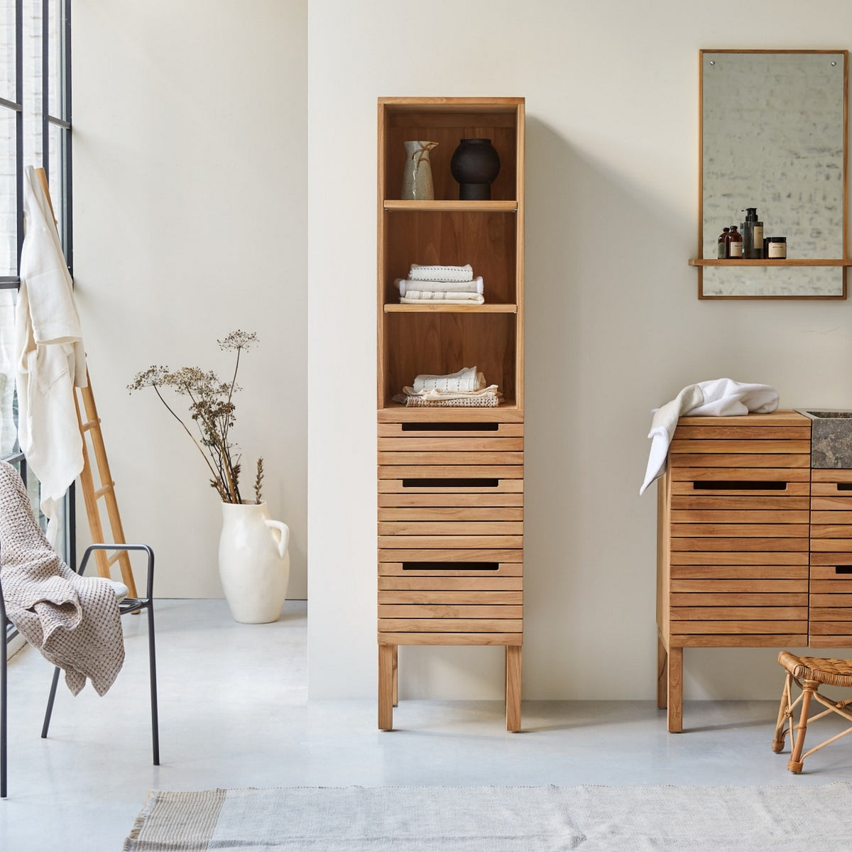 Slats - Colonne - Teck - Naturel