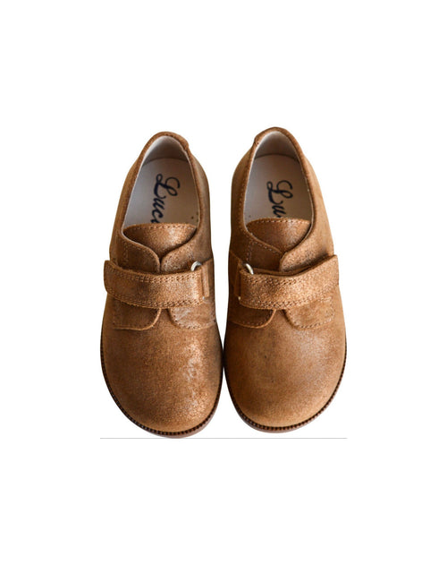 Chaussures Fille Resistantes Scratch Gaël - Cuir Camel Irisé - Fille