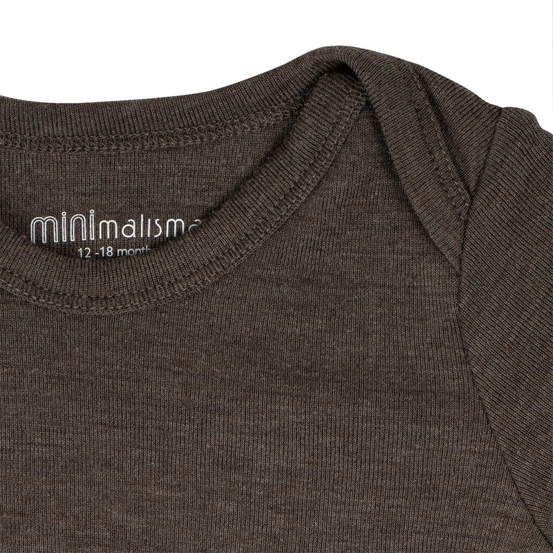 Troytt wool and silk dark chocolate pajamas - Minimalisma selection available on amaetc.com, eco-friendly concept store for children