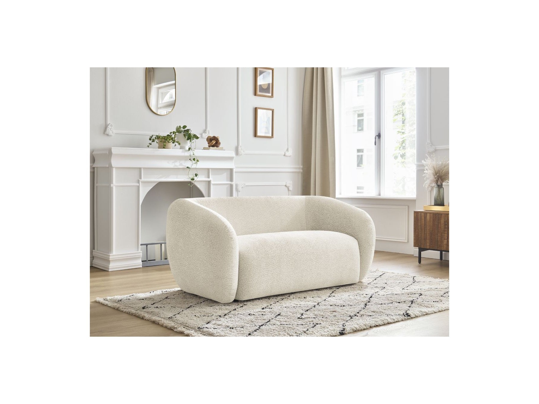 Celine - Canapé Droit Fixe 2 Places - Tissu Texturé