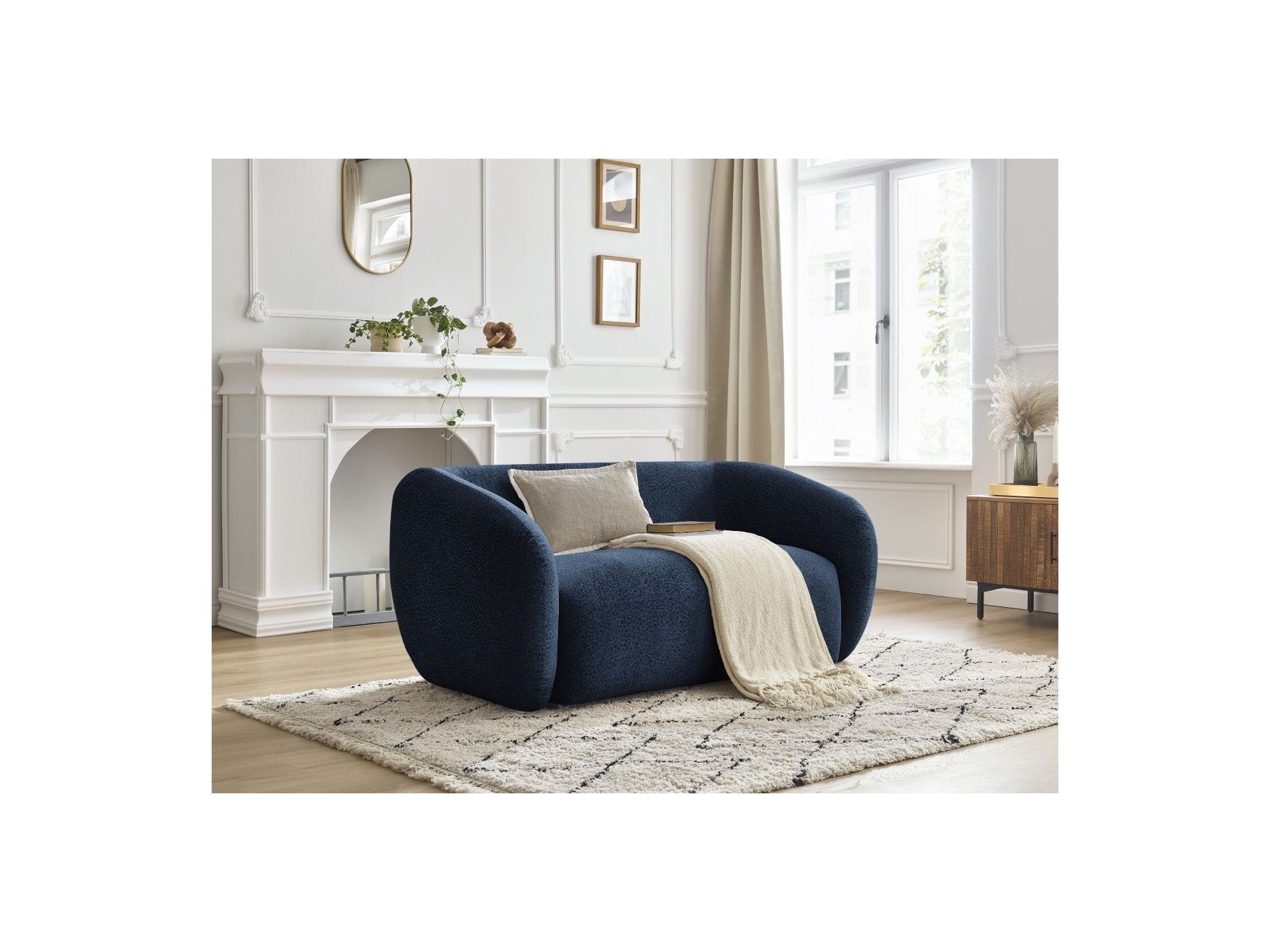 Celine - Canapé Droit Fixe 2 Places - Tissu Texturé