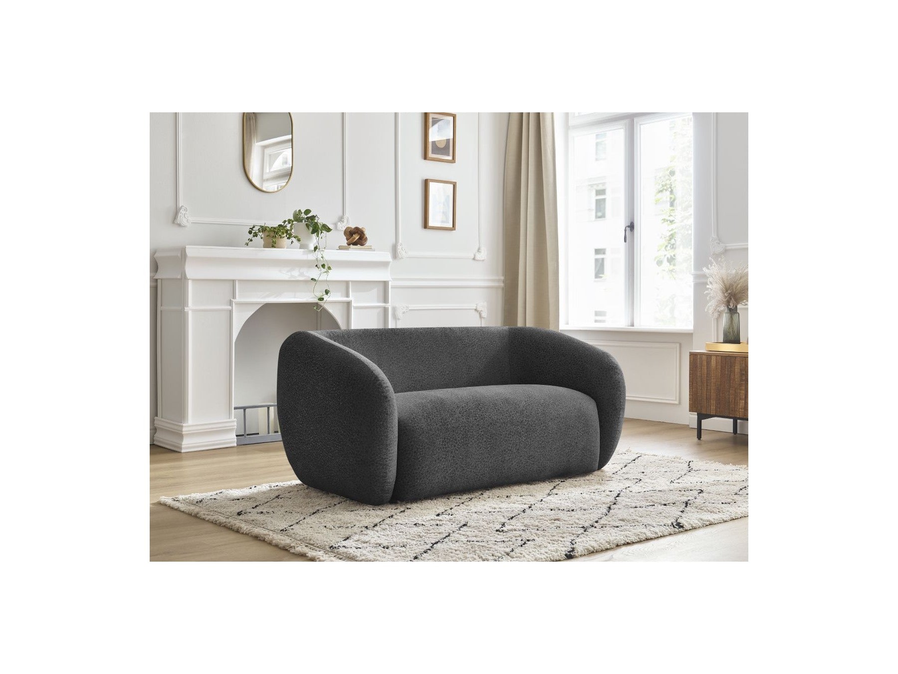 Celine - Canapé Droit Fixe 2 Places - Tissu Texturé
