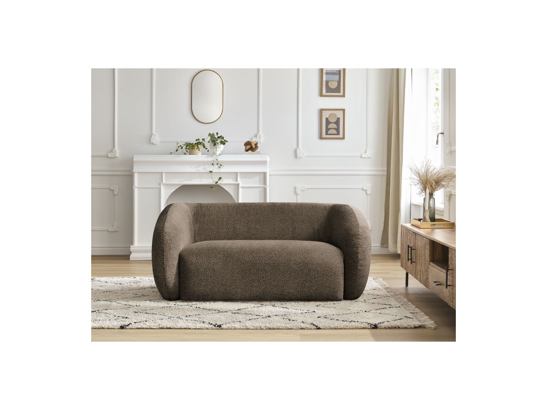 Celine - Canapé Droit Fixe 2 Places - Tissu Texturé