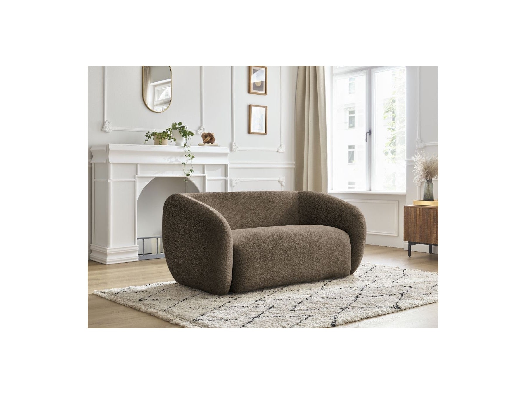Celine - Canapé Droit Fixe 2 Places - Tissu Texturé