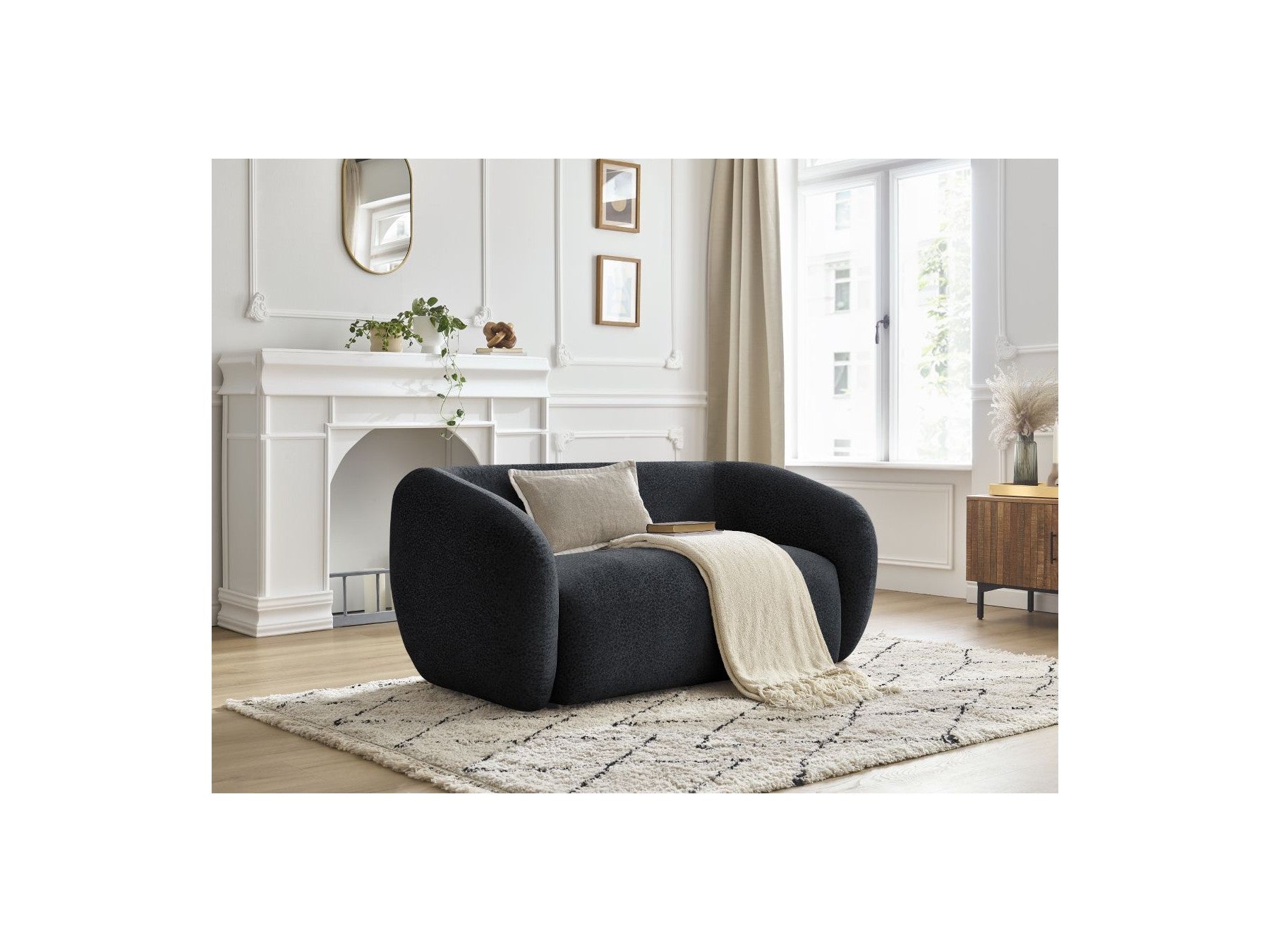 Celine - Canapé Droit Fixe 2 Places - Tissu Texturé