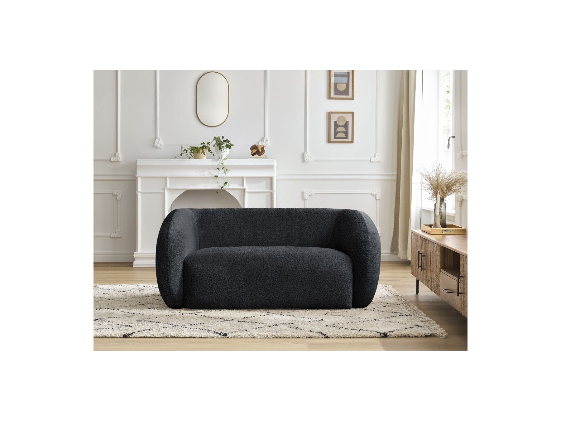 Celine - Canapé Droit Fixe 2 Places - Tissu Texturé