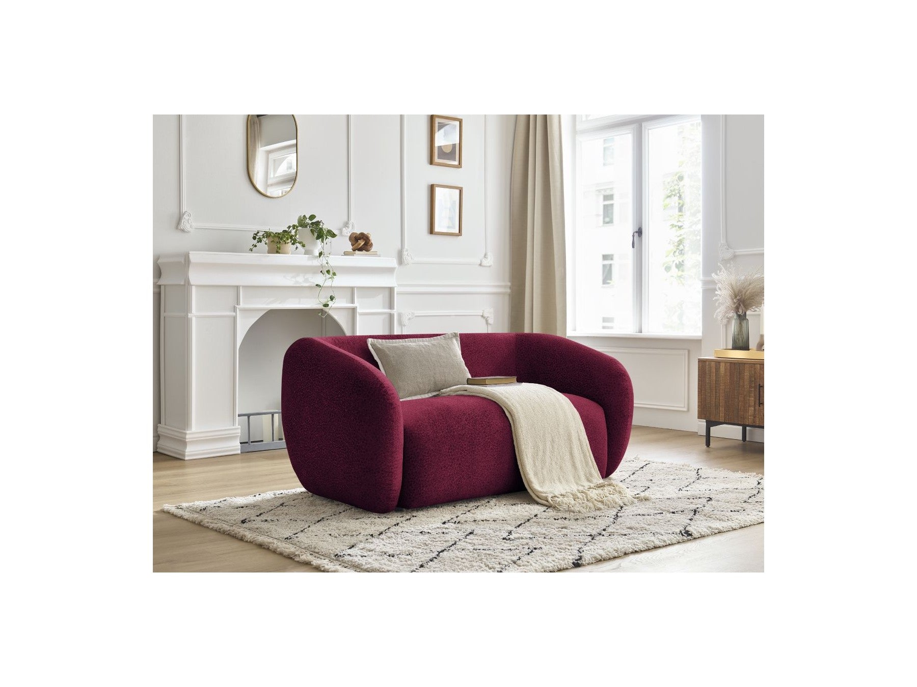 Celine - Canapé Droit Fixe 2 Places - Tissu Texturé