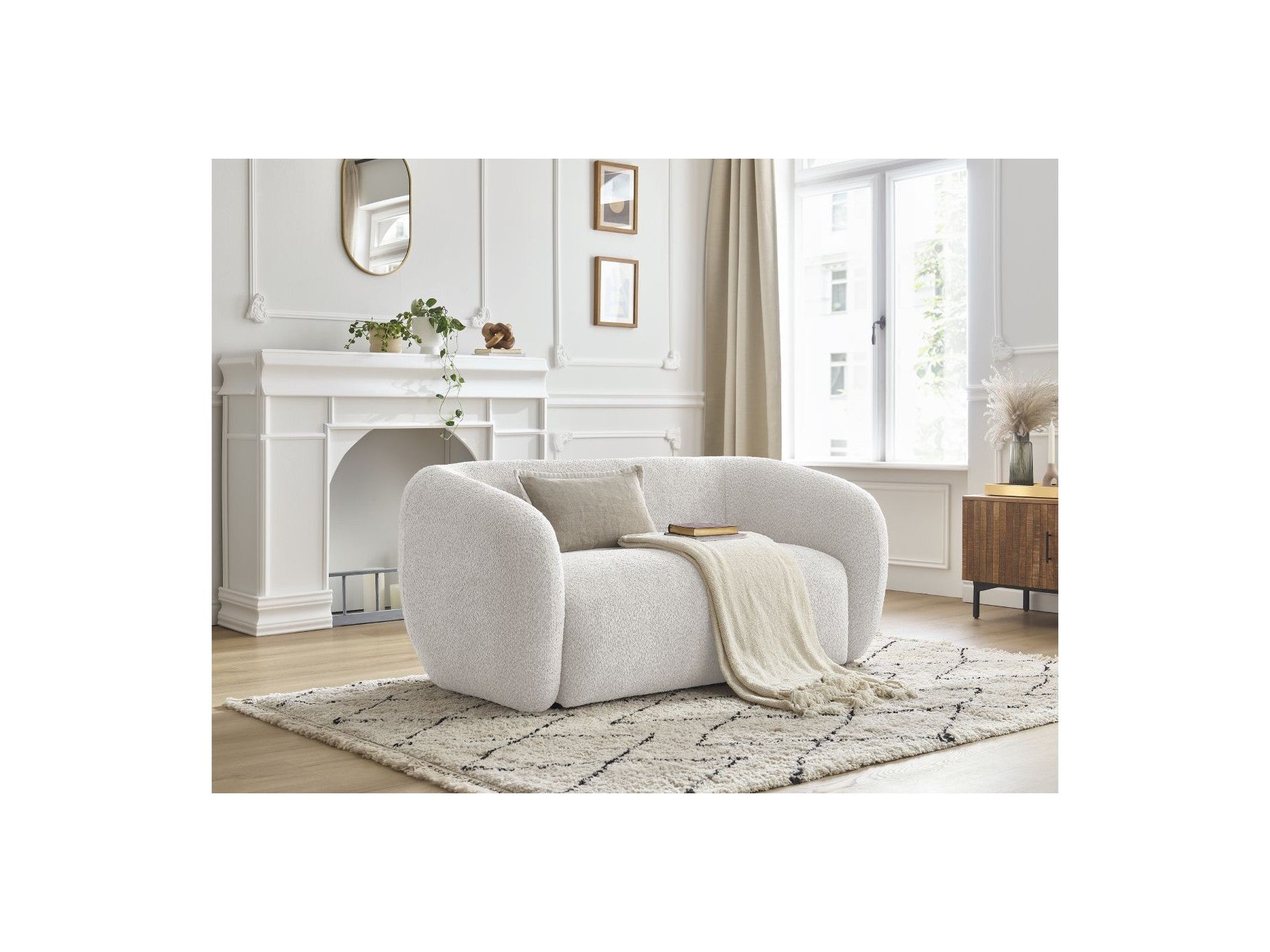 Celine - Canapé Droit Fixe 2 Places - Tissu Bouclette