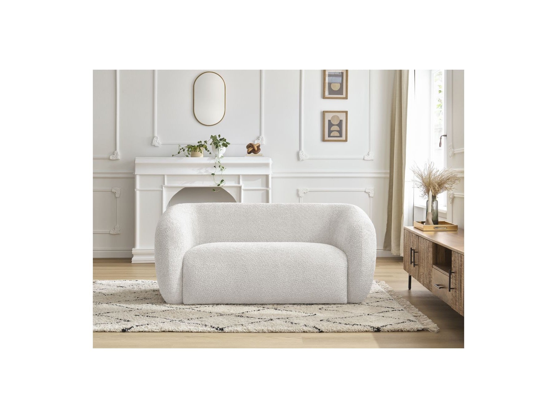 Celine - Canapé Droit Fixe 2 Places - Tissu Bouclette