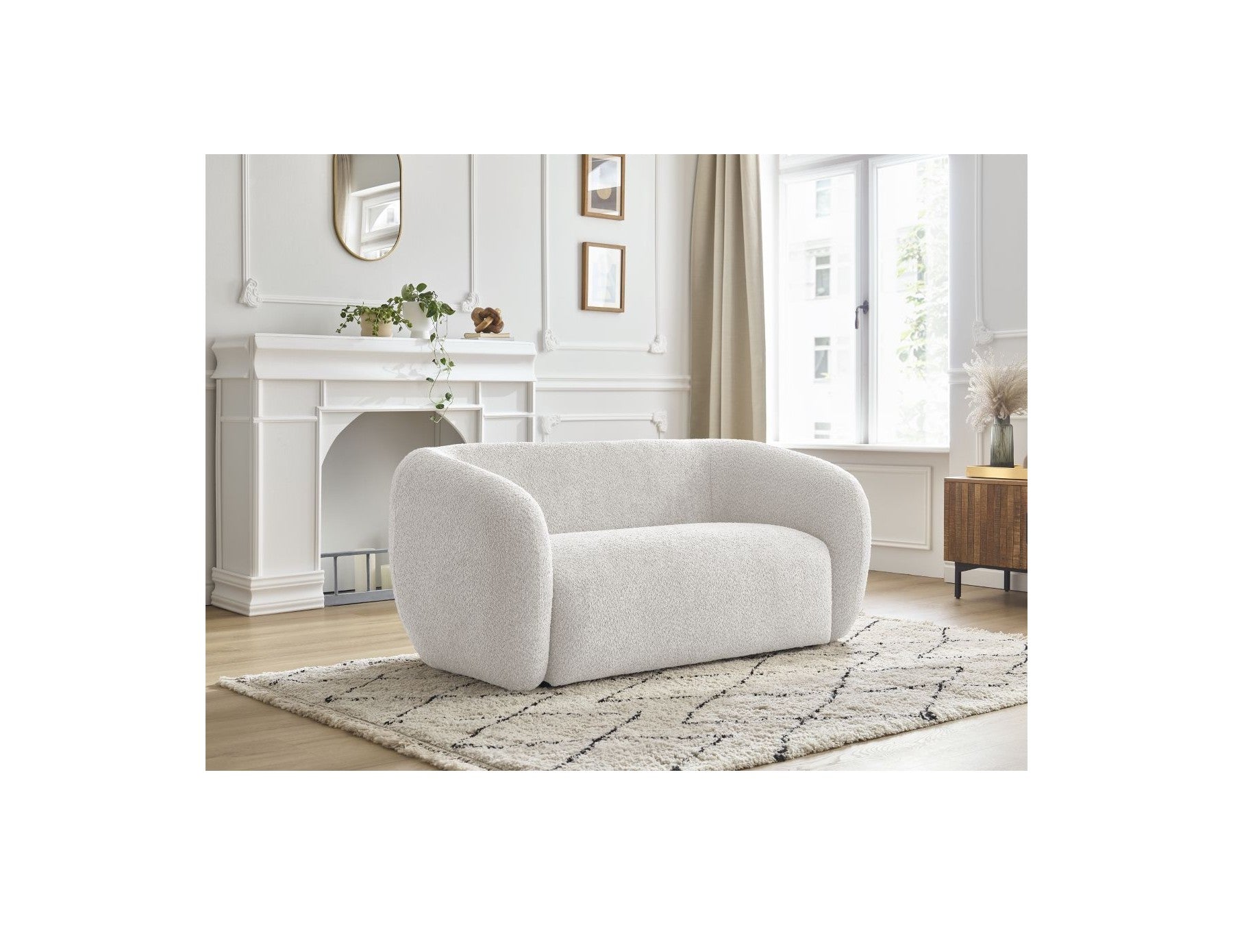 Celine - Canapé Droit Fixe 2 Places - Tissu Bouclette