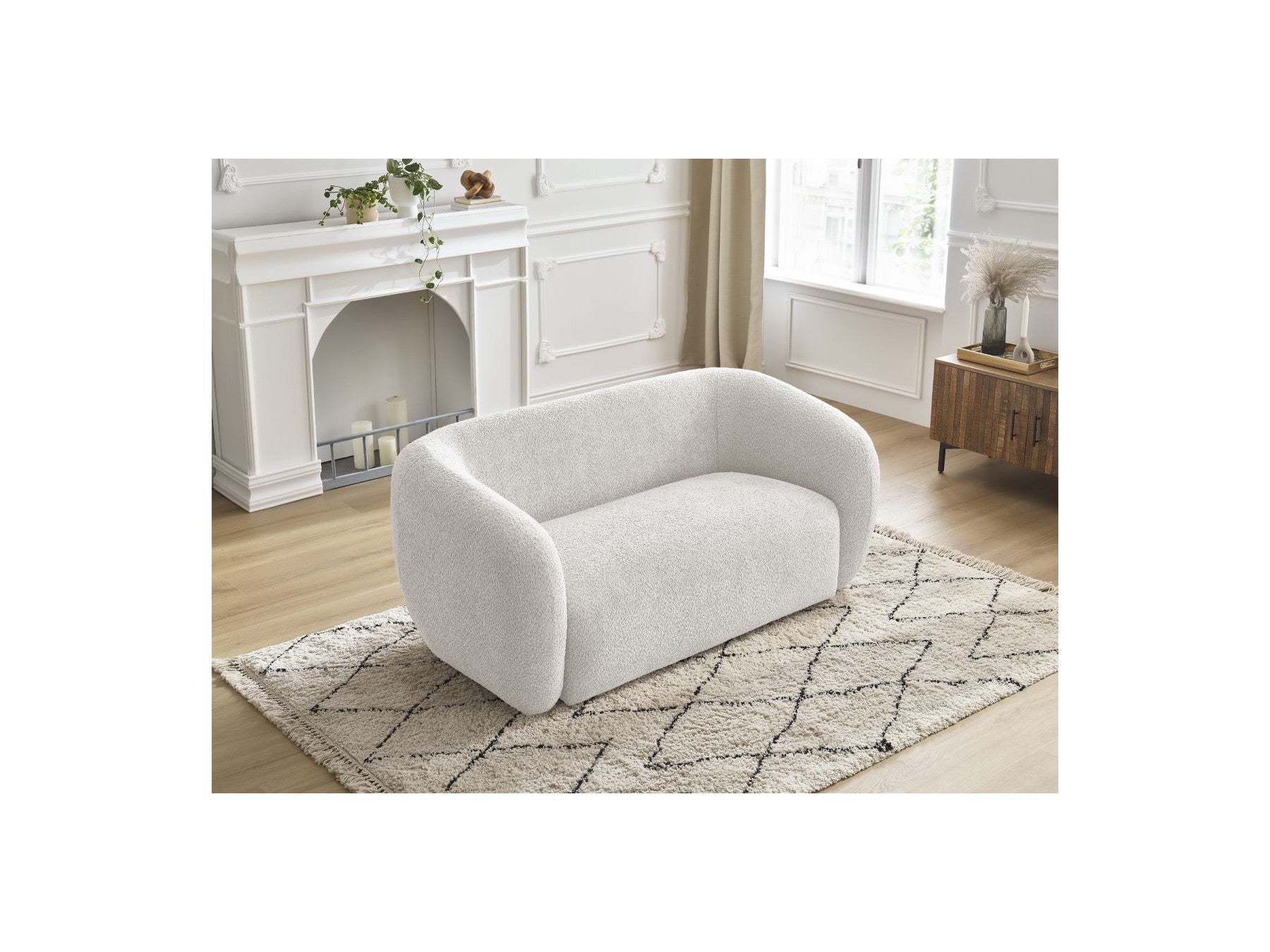 Celine - Canapé Droit Fixe 2 Places - Tissu Bouclette