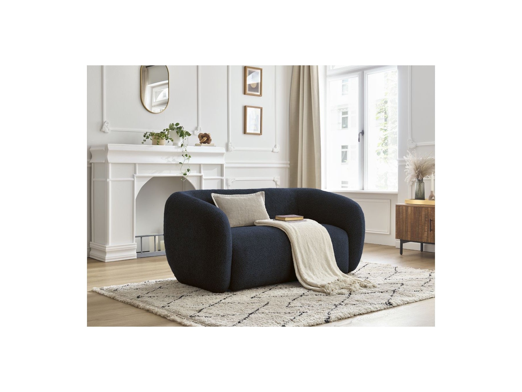 Celine - Canapé Droit Fixe 2 Places - Tissu Bouclette