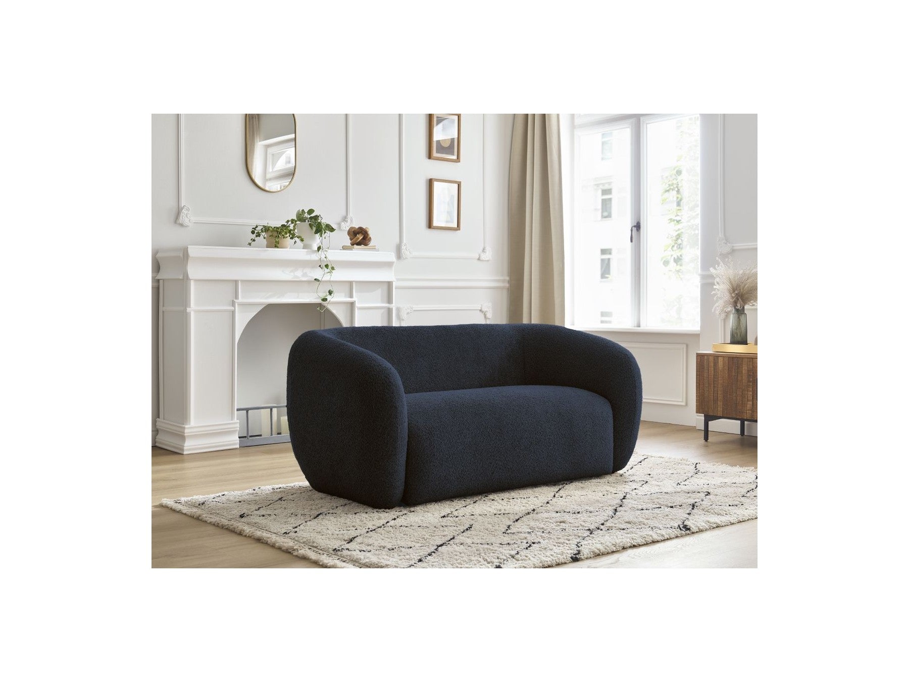 Celine - Canapé Droit Fixe 2 Places - Tissu Bouclette