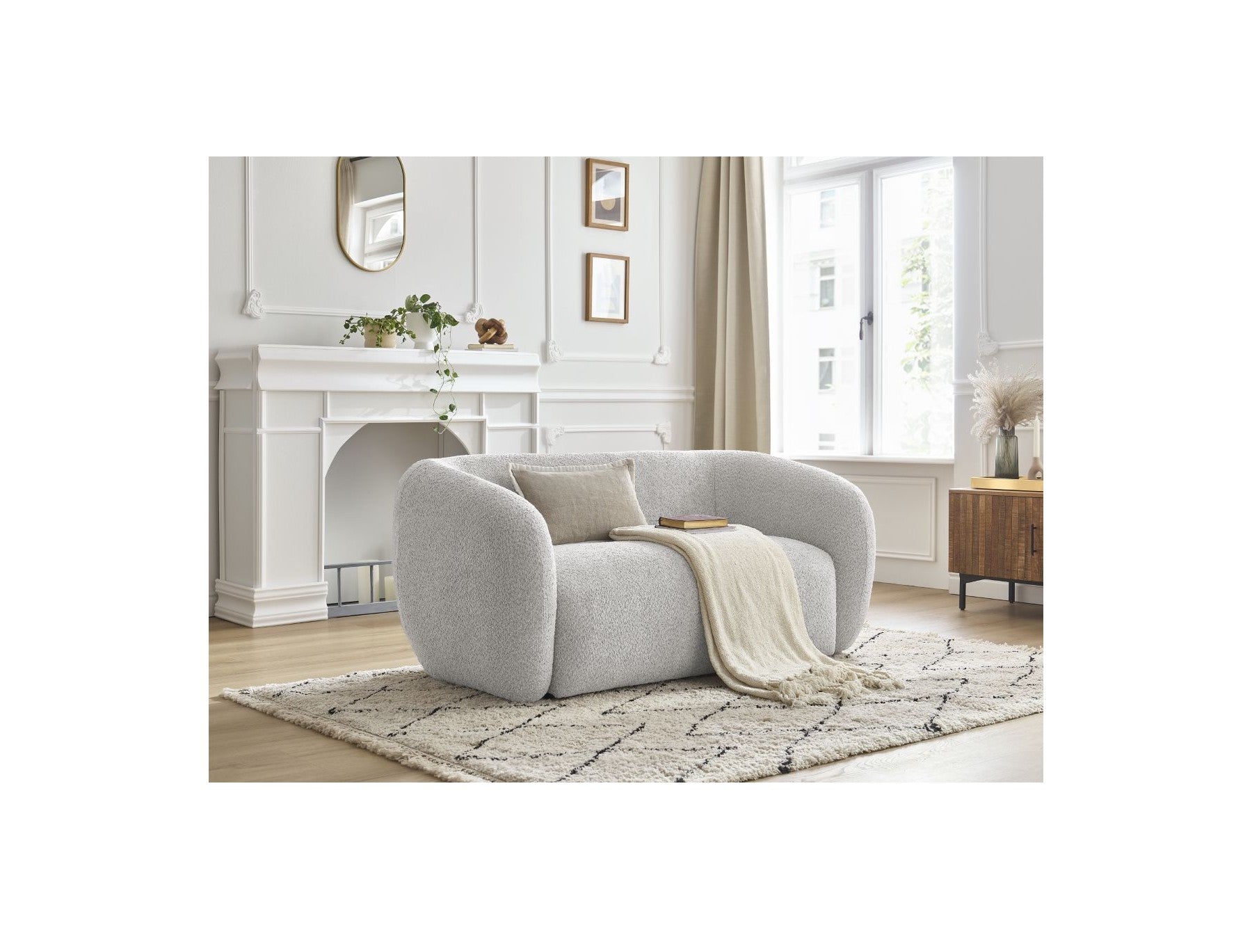 Celine - Canapé Droit Fixe 2 Places - Tissu Bouclette