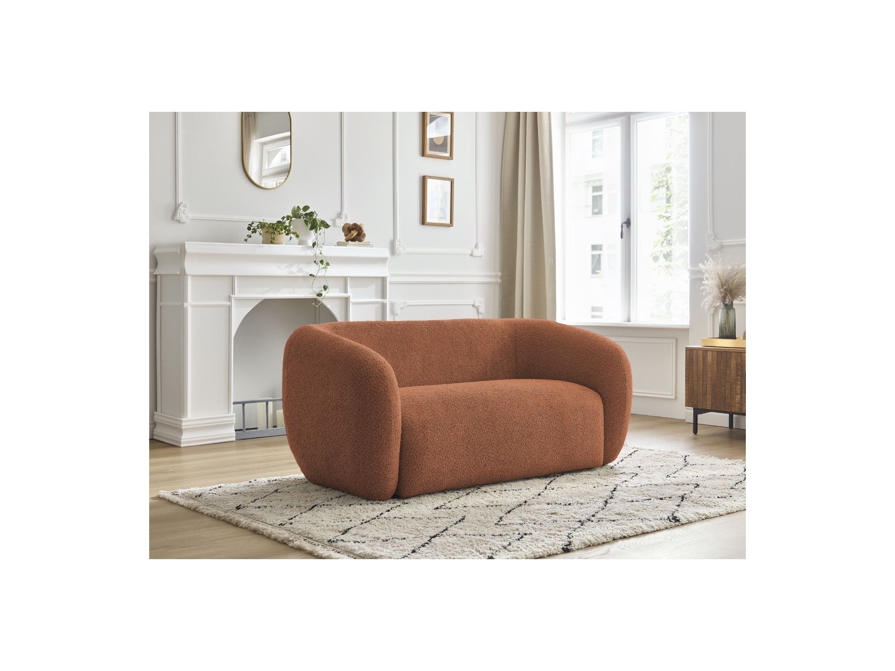 Celine - Canapé Droit Fixe 2 Places - Tissu Bouclette