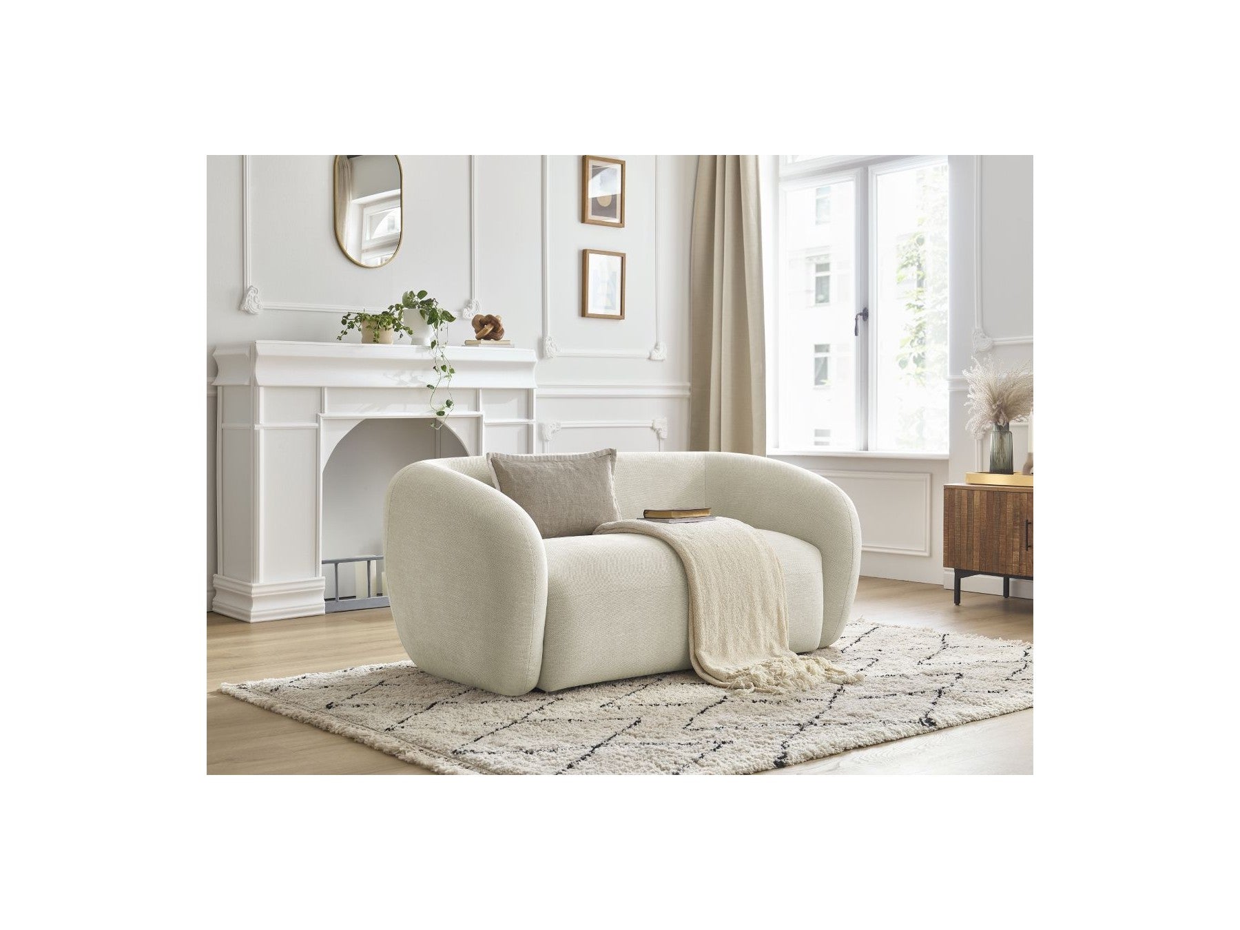 Celine - Canapé Droit Fixe 2 Places - Tissu Lisse