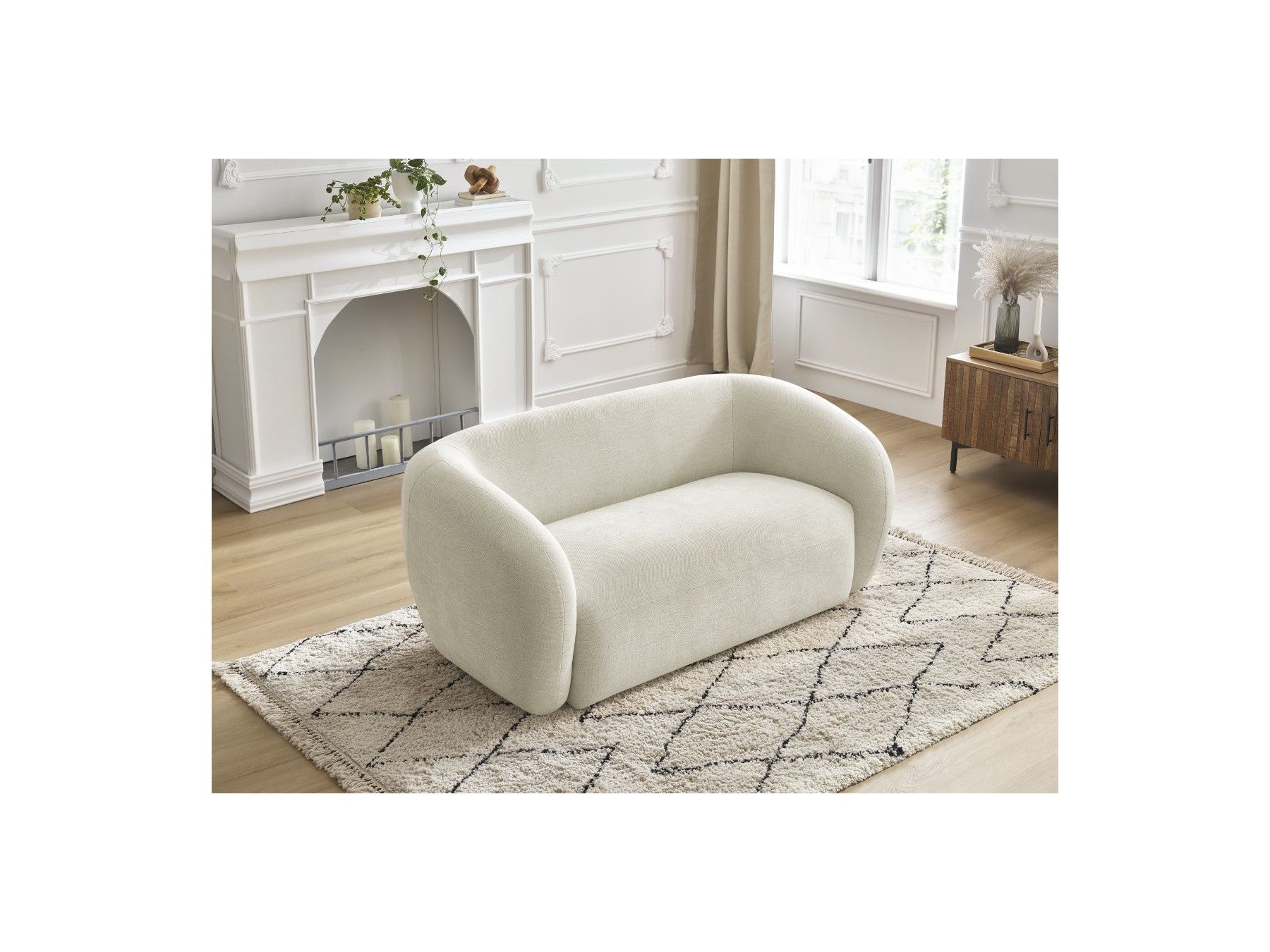 Celine - Canapé Droit Fixe 2 Places - Tissu Lisse