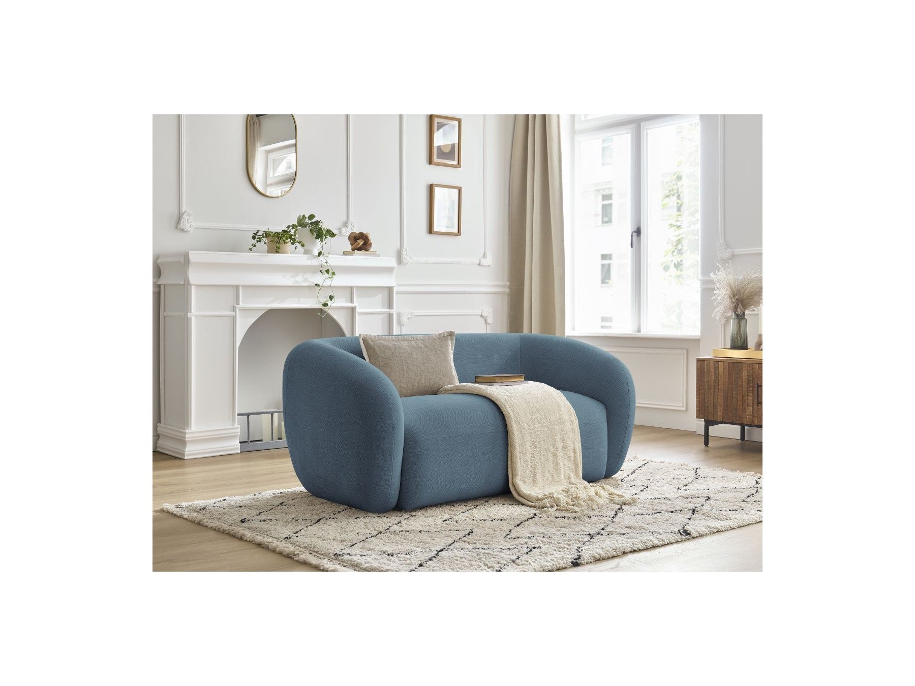 Celine - Canapé Droit Fixe 2 Places - Tissu Lisse