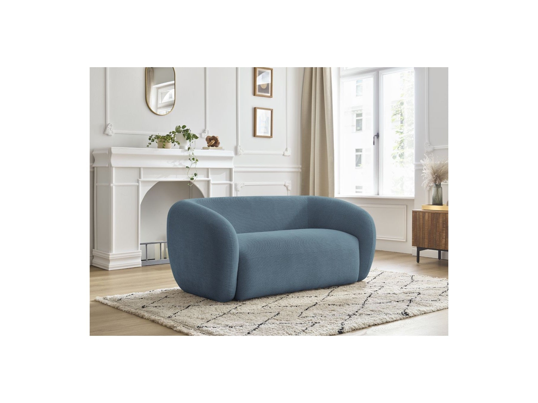 Celine - Canapé Droit Fixe 2 Places - Tissu Lisse