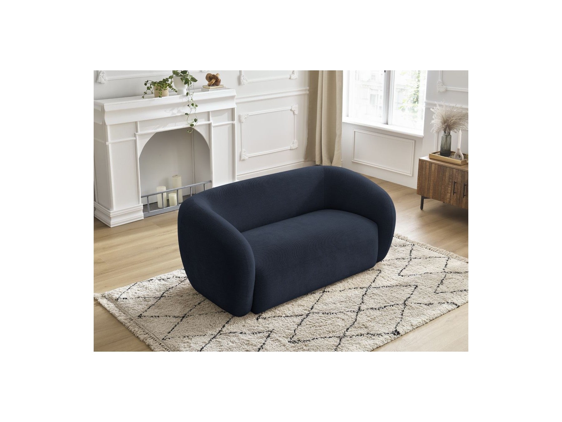 Celine - Canapé Droit Fixe 2 Places - Tissu Lisse